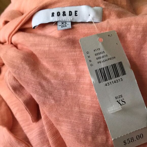 Ro & De peach open tie back sleeveless top NWT, XS - Picture 5 of 5